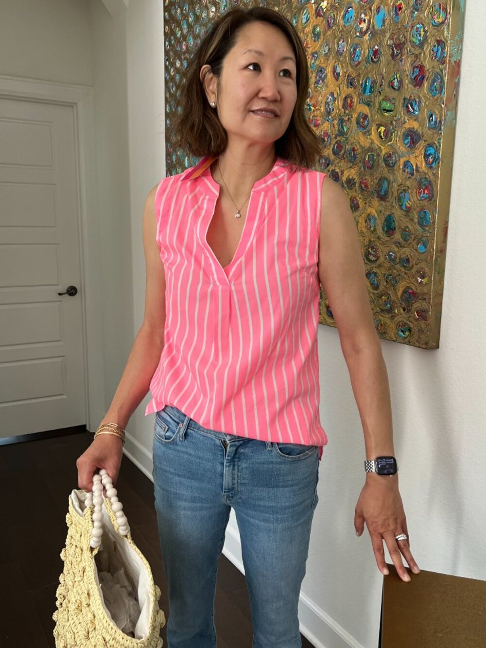 Vilagallo Pink Striped Top